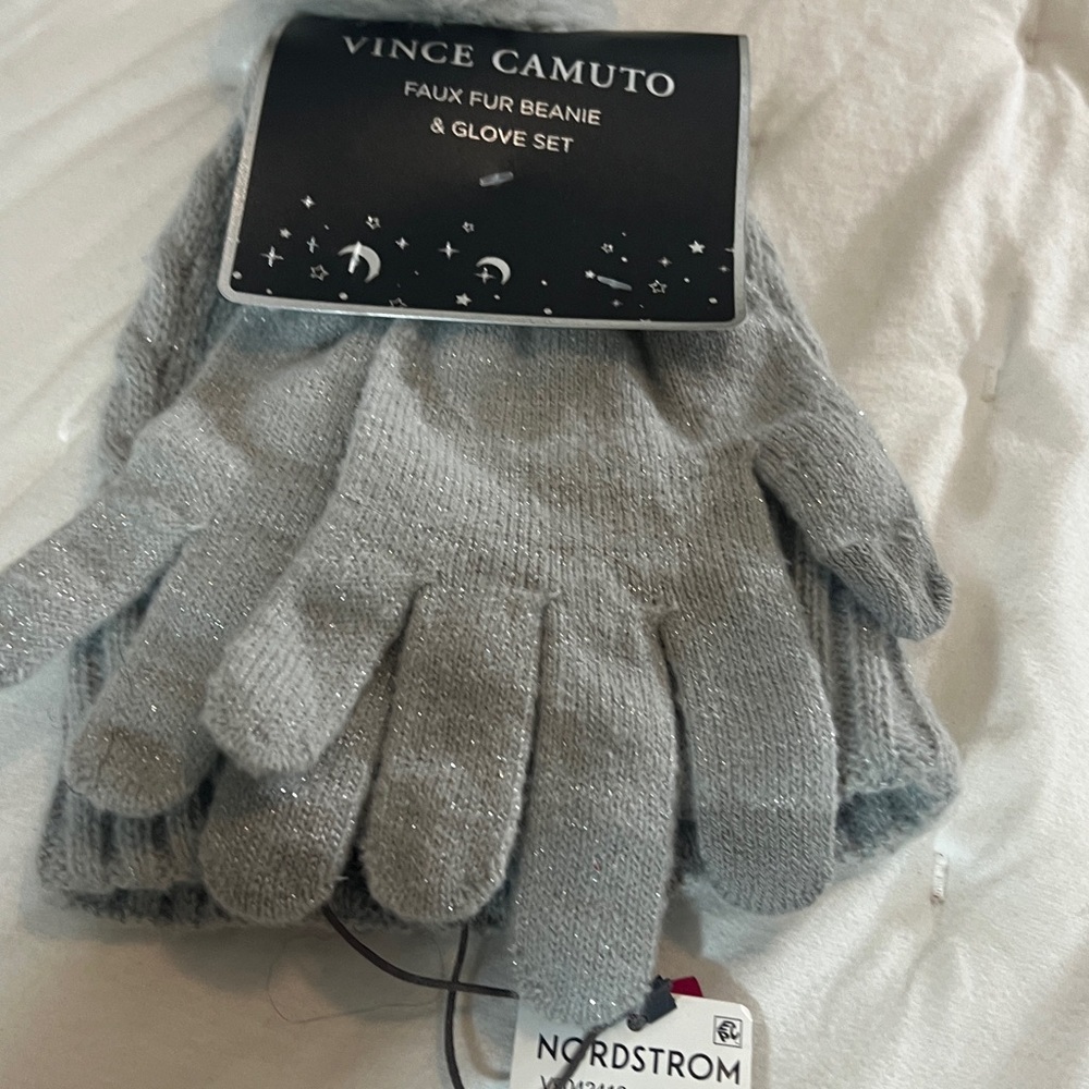 Vince Camuto Faux Fur Hat and Glove Set